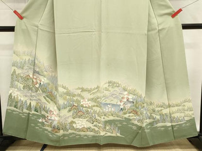 平和屋着物■豪華色留袖　友禅　遠山風景文　暈し染め　正絹　逸品　DABG6952cd