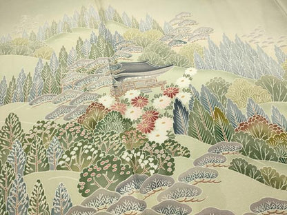 平和屋着物■豪華色留袖　友禅　遠山風景文　暈し染め　正絹　逸品　DABG6952cd