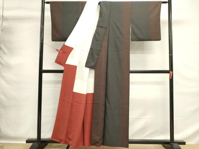 平和屋着物■上質な小紋　麻の葉間道　正絹　逸品　DABG6954cd