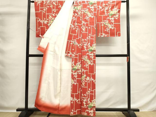 平和屋着物■上質な小紋　扇面花文　金彩　正絹　逸品　DABG6956cd