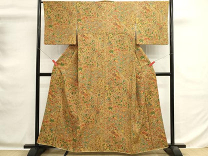 平和屋着物■上質な小紋　更紗花文　正絹　逸品　DABG6968cd