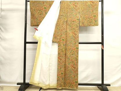 平和屋着物■上質な小紋　更紗花文　正絹　逸品　DABG6968cd