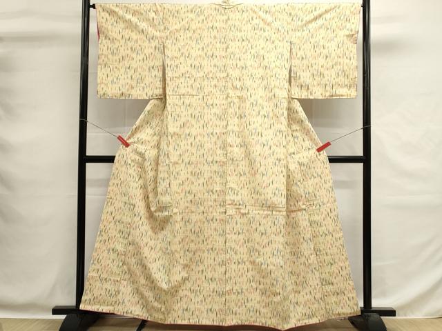 平和屋着物■上質な紬　矢羽文　正絹　逸品　DABG6970cd