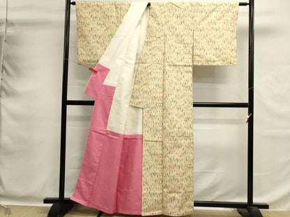 平和屋着物■上質な紬　矢羽文　正絹　逸品　DABG6970cd