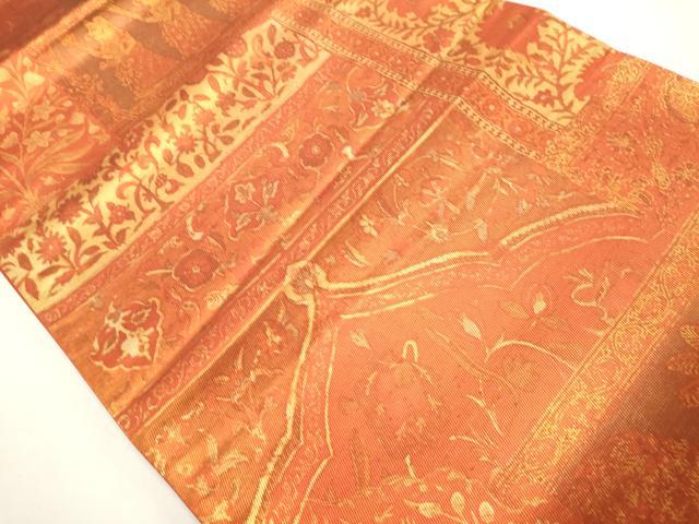 平和屋着物◎六通柄袋帯　古代エジプト文様　金糸　正絹　逸品　DABG6999cd