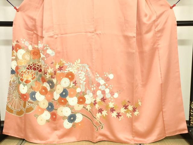 平和屋着物■豪華色留袖　駒刺繍　花車文　金彩　正絹　逸品　DABG7010zy