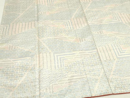 平和屋着物■本場大島紬　白大島　幾何学文　正絹　逸品　DABG7013zy