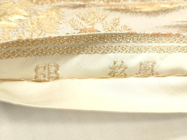 平和屋着物◎西陣　服部織物謹製　六通柄袋帯　唐織　松風　金銀糸　正絹　逸品　DABG7019zy