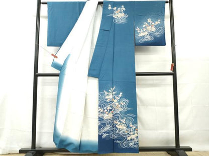 平和屋着物■訪問着　刺繍　流水花筏文　金彩　正絹　逸品　DABG7040zy
