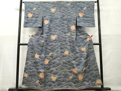 平和屋着物■上質な小紋　七宝花文　金彩　正絹　逸品　DABG7051zy