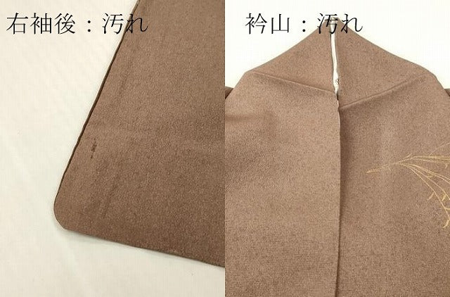 平和屋着物■訪問着　刺繍　地紙草花文　暈し染め　金銀彩　正絹　逸品　DABG7053zy
