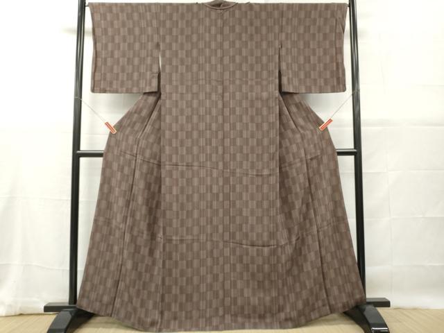 平和屋着物■上質な小紋　市松文　ますいわ屋扱い　正絹　逸品　DABG7059zy