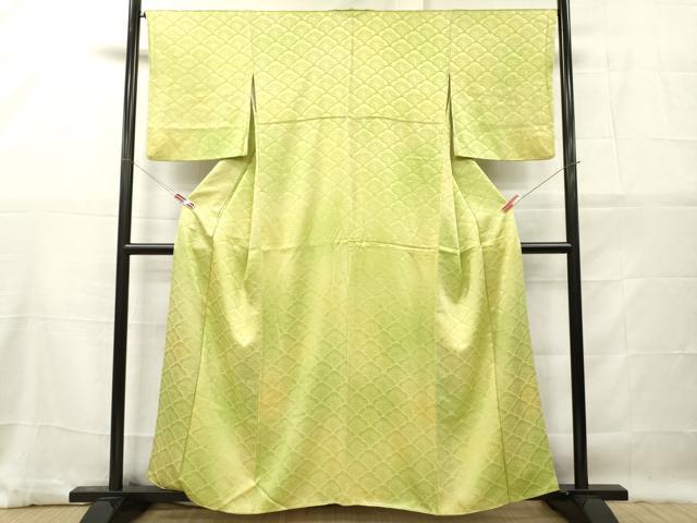 平和屋着物■上質な小紋　花青海波地紋　暈し染め　正絹　逸品　DABG7087zy