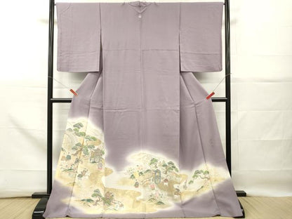 平和屋着物■豪華色留袖　寿光織　澪標図　暈し染め　金銀糸　ロング丈　正絹　逸品　DABG7089zy
