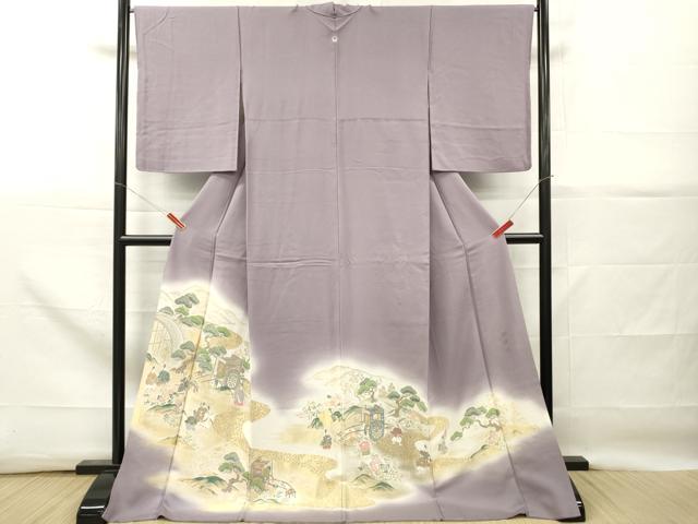 平和屋着物■豪華色留袖　寿光織　澪標図　暈し染め　金銀糸　ロング丈　正絹　逸品　DABG7089zy