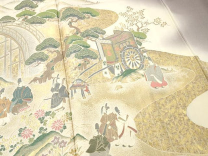 平和屋着物■豪華色留袖　寿光織　澪標図　暈し染め　金銀糸　ロング丈　正絹　逸品　DABG7089zy