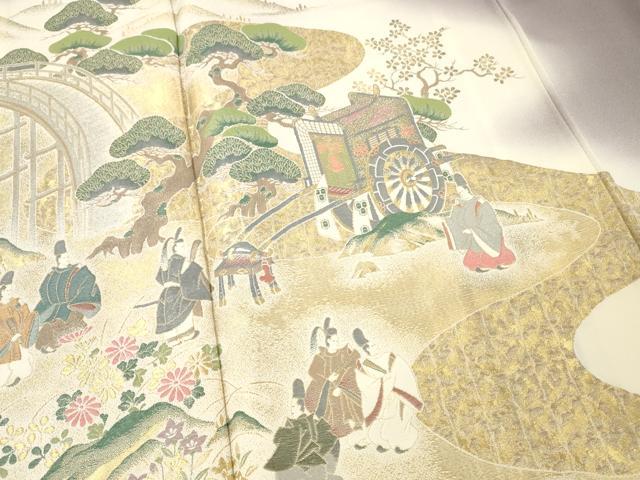 平和屋着物■豪華色留袖　寿光織　澪標図　暈し染め　金銀糸　ロング丈　正絹　逸品　DABG7089zy
