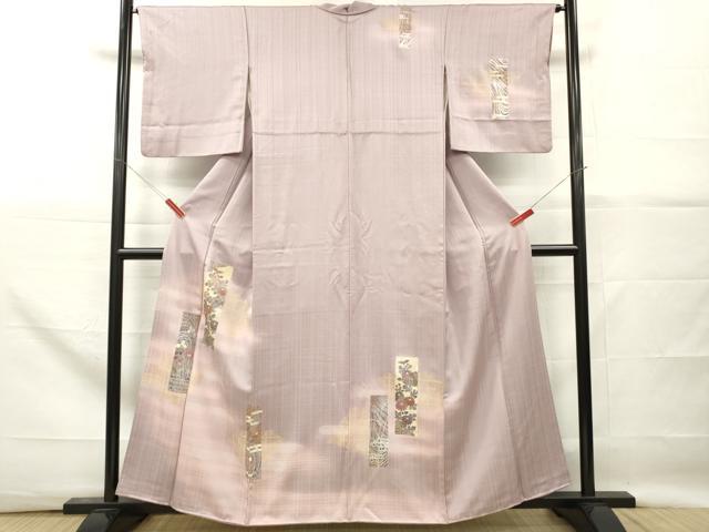 平和屋着物■訪問着　短冊草花文　暈し染め　金銀彩　正絹　逸品　DABG7090zy