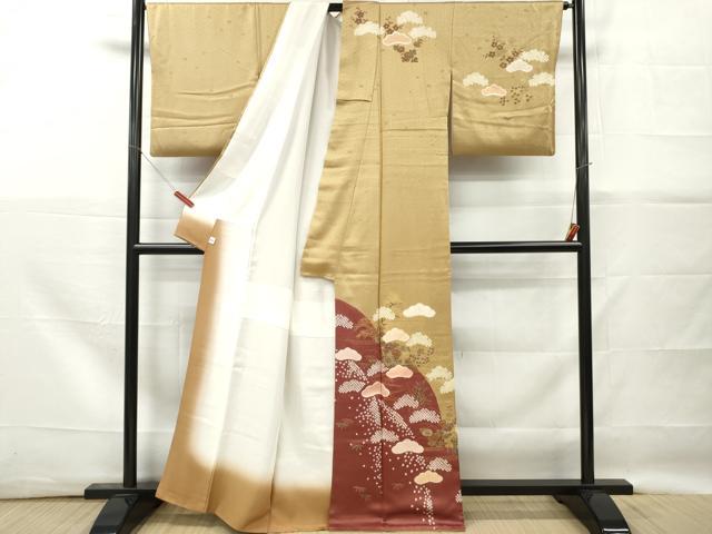 平和屋着物■訪問着　絞り　籬花松文　松竹梅　金彩　そごう扱い　正絹　逸品　DABG7096zy