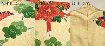 平和屋着物■豪華振袖　駒刺繍　渡橋草花文　金彩　正絹　逸品　DABG7105zy