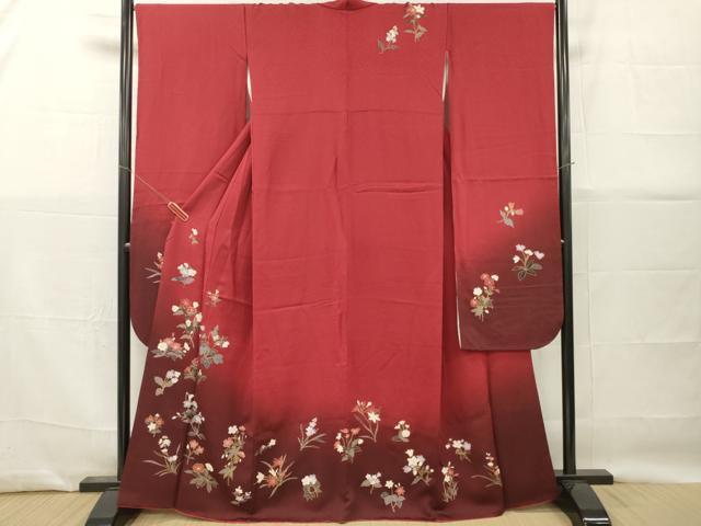 平和屋着物■豪華振袖　草花文　暈し染め　金彩　鈴乃屋扱い　正絹　逸品　DABG7106zy