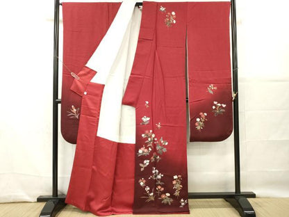 平和屋着物■豪華振袖　草花文　暈し染め　金彩　鈴乃屋扱い　正絹　逸品　DABG7106zy