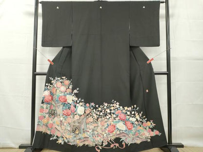 平和屋着物■豪華黒留袖　作家物　御所車花文　童子遊び　正絹　逸品　DABG7109zy