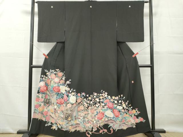 平和屋着物■豪華黒留袖　作家物　御所車花文　童子遊び　正絹　逸品　DABG7109zy