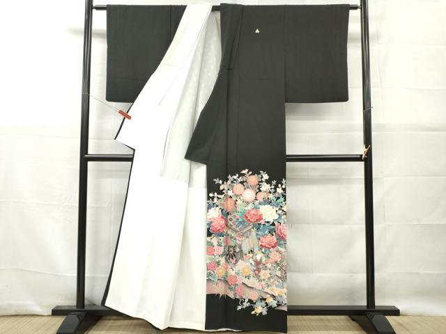 平和屋着物■豪華黒留袖　作家物　御所車花文　童子遊び　正絹　逸品　DABG7109zy