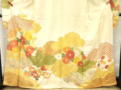 平和屋着物■豪華振袖　雲取り吉祥花文　暈し染め　金彩　正絹　逸品　DABG7118zy