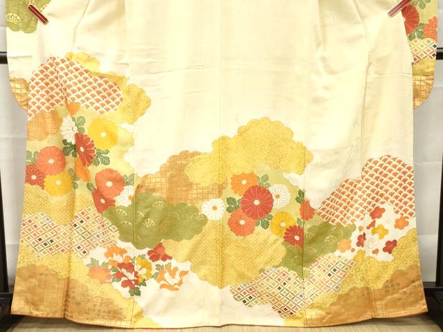 平和屋着物■豪華振袖　雲取り吉祥花文　暈し染め　金彩　正絹　逸品　DABG7118zy