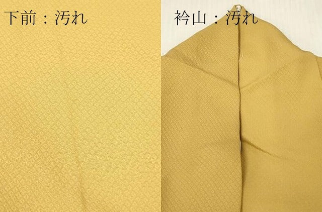 平和屋着物■上質な色無地　鹿の子地紋　花葉色　正絹　逸品　DABG7135zy