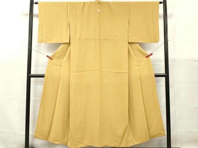 平和屋着物■上質な色無地　鹿の子地紋　花葉色　正絹　逸品　DABG7135zy
