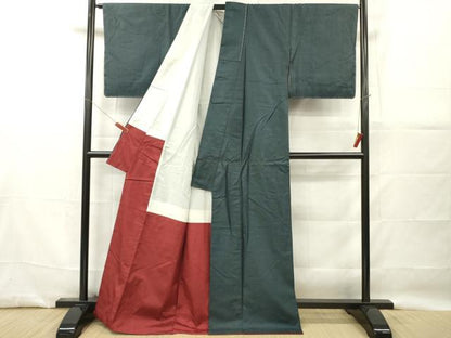 平和屋着物■上質な紬　亀甲柄　正絹　逸品　DABG7136zy