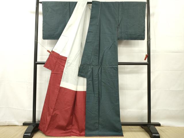 平和屋着物■上質な紬　亀甲柄　正絹　逸品　DABG7136zy