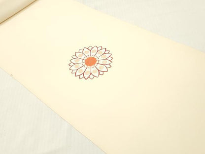 平和屋着物▼付下げ　反物　着尺　駒刺繍　束ね熨斗吉祥花文　金彩　そごう扱い　逸品　未使用　DABG7209zy