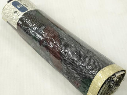 平和屋着物▼紬　反物　着尺　扇面文　証紙付き　逸品　未使用　DABG7298zy