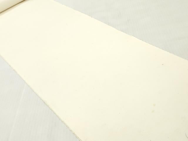平和屋着物▼白生地　みその結城紬　反物　着尺　生成り色　逸品　未使用　DABG7375zy