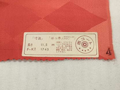 平和屋着物▼西陣　羽織・コート　雨コート　反物　羽尺　菱文　防水　はっ水　逸品　未使用　DABG7416zy