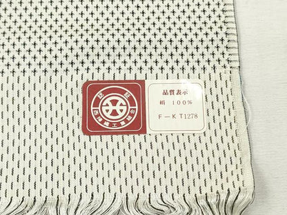 平和屋着物▼西陣　紬　反物　着尺　笹竹文　逸品　未使用　DABG7445zy