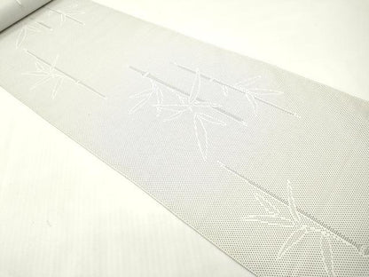 平和屋着物▼西陣　紬　反物　着尺　笹竹文　逸品　未使用　DABG7445zy