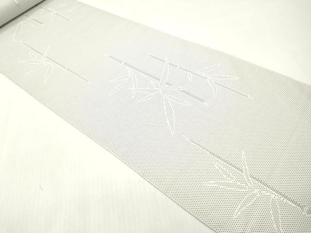 平和屋着物▼西陣　紬　反物　着尺　笹竹文　逸品　未使用　DABG7445zy