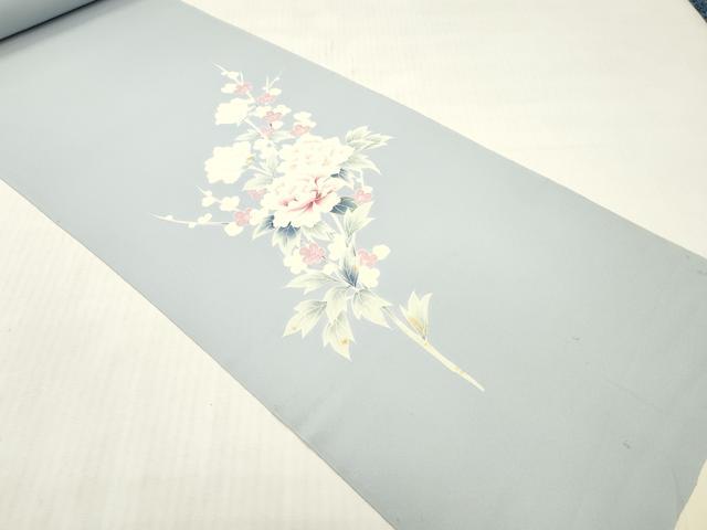 平和屋着物▼付下げ　反物　着尺　刺繍　草花文　逸品　未使用　DABG7452zy