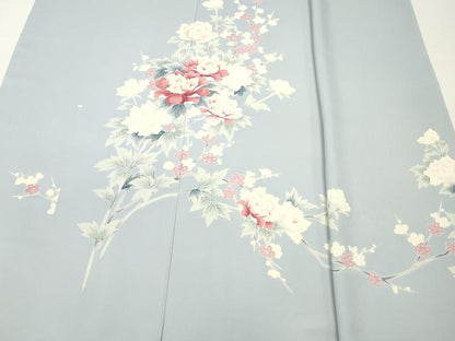 平和屋着物▼付下げ　反物　着尺　刺繍　草花文　逸品　未使用　DABG7452zy