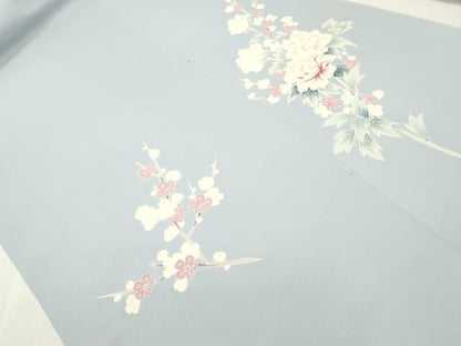 平和屋着物▼付下げ　反物　着尺　刺繍　草花文　逸品　未使用　DABG7452zy
