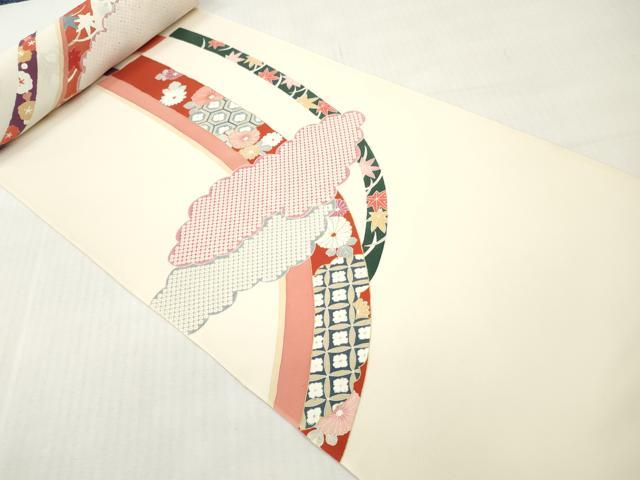 平和屋着物▼付下げ　反物　着尺　彩綾織　刺繍　熨斗草花文　金彩　逸品　未使用　DABG7459zy
