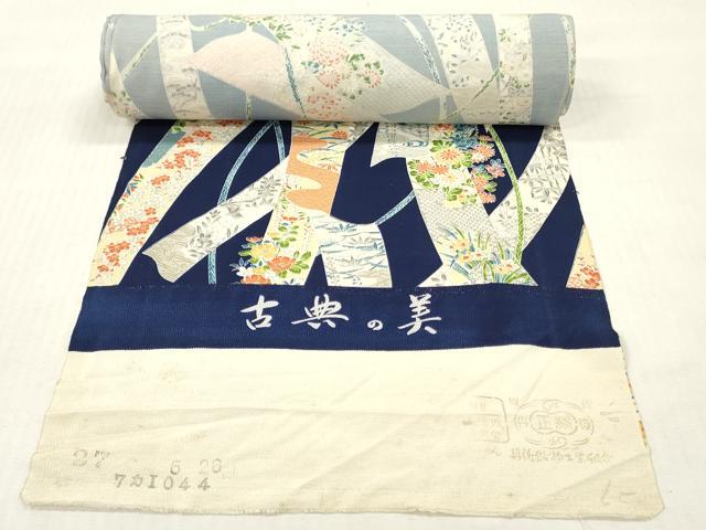 平和屋着物▼小紋　反物　着尺　熨斗草花文　金彩　逸品　未使用　DABG7467zy