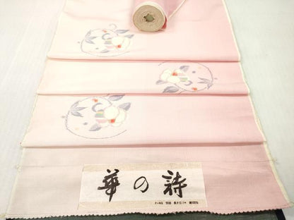 平和屋着物▼紬　反物　着尺　花丸文　証紙付き　逸品　未使用　DABG7515zy