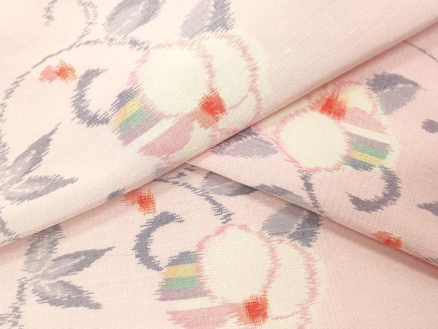 平和屋着物▼紬　反物　着尺　花丸文　証紙付き　逸品　未使用　DABG7515zy