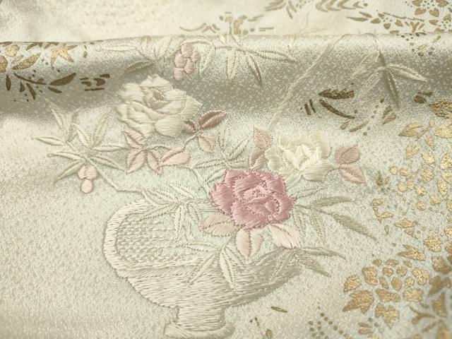平和屋着物■訪問着　絞り　刺繍　飾花文　金彩　正絹　逸品　DABG7522ya